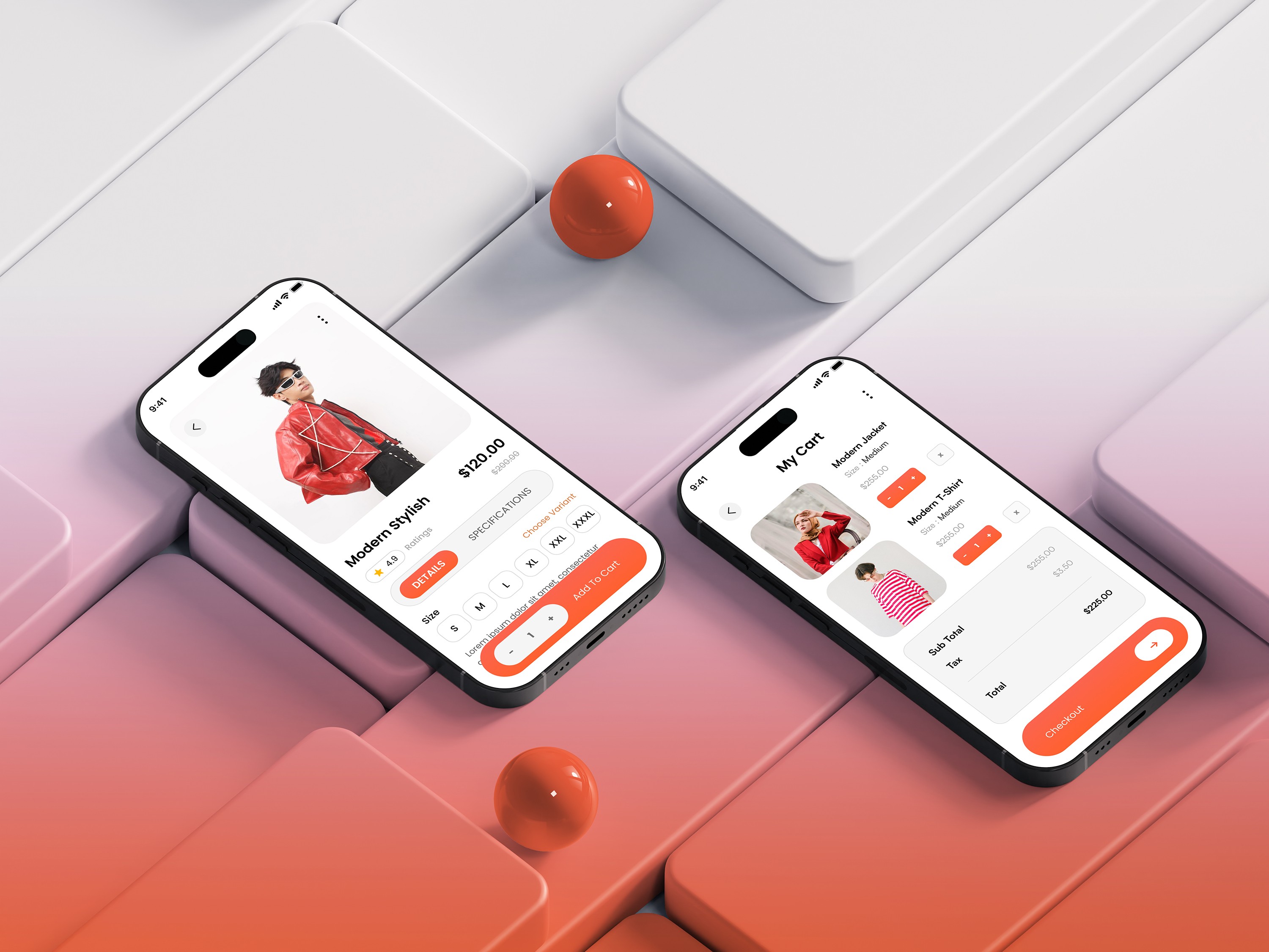 Product listing and detail screens